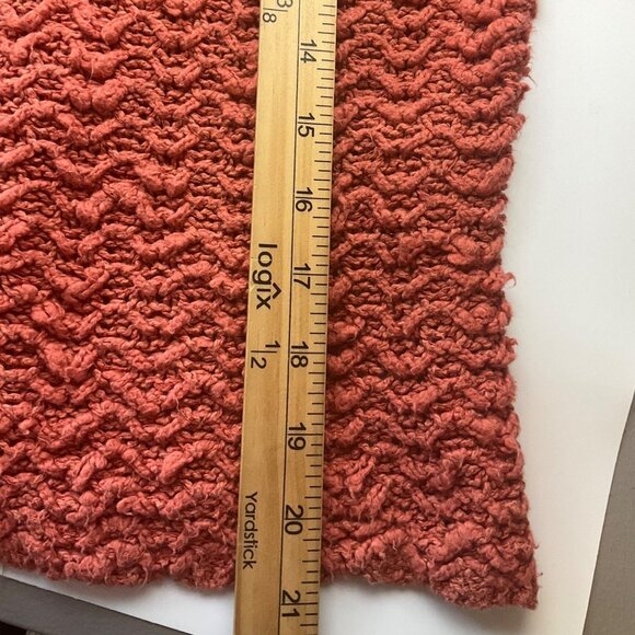 Free People Small Orange Textured Knit Pullover Sweater Chunky Open Knit - Picture 5 of 9